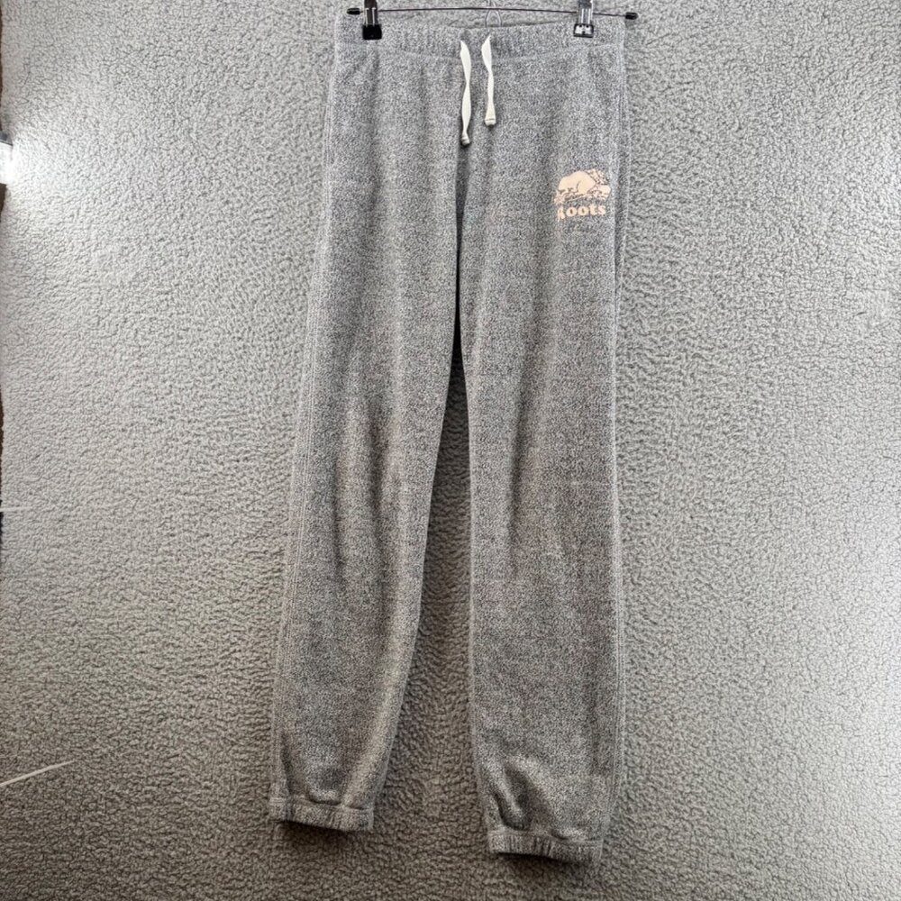 Roots Kids Gray Fleece Sweatpants Unisex Joggers Canada Brand Size 14